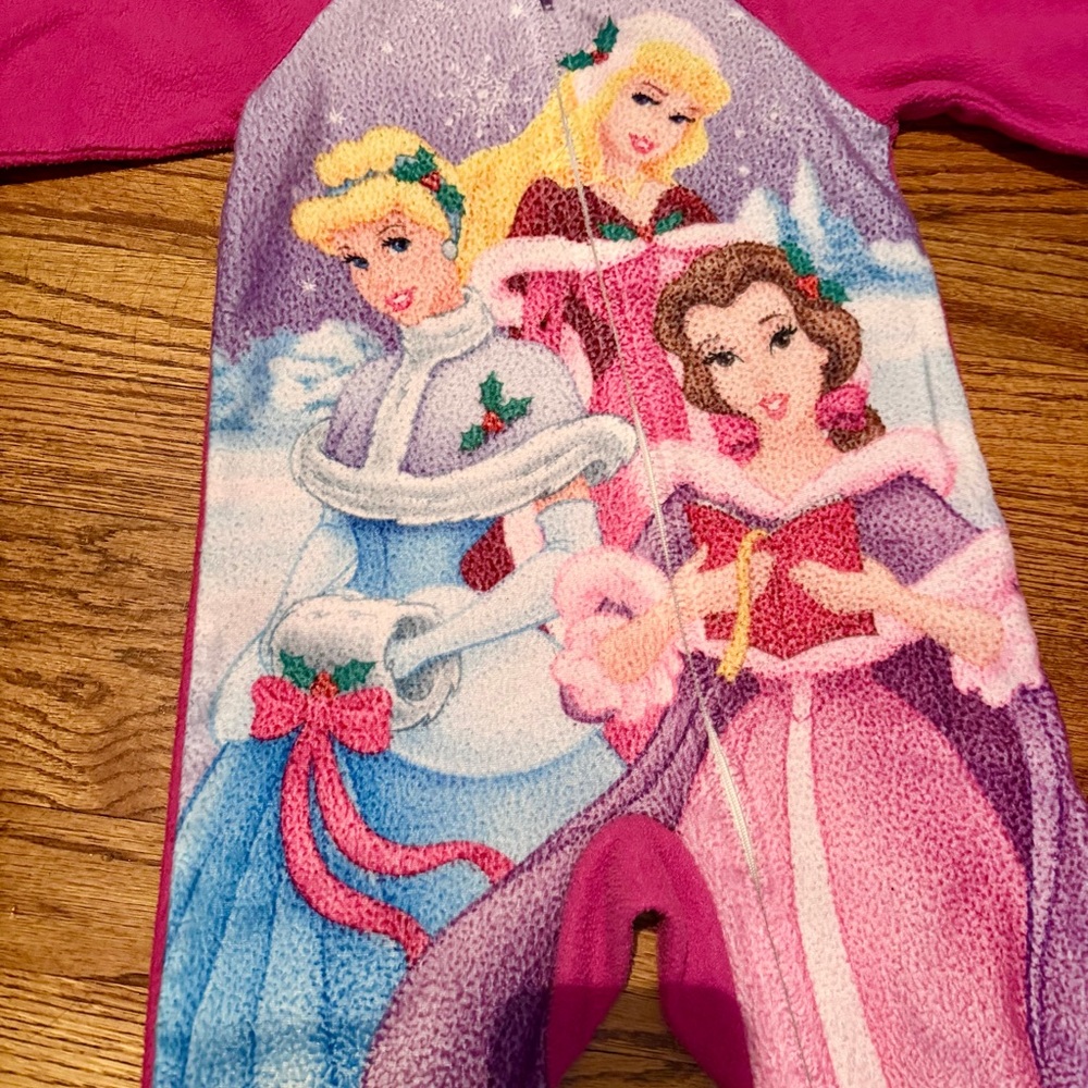 Vintage Disney Princess Kids Footie Pajama - Pink - Picture 3 of 4
